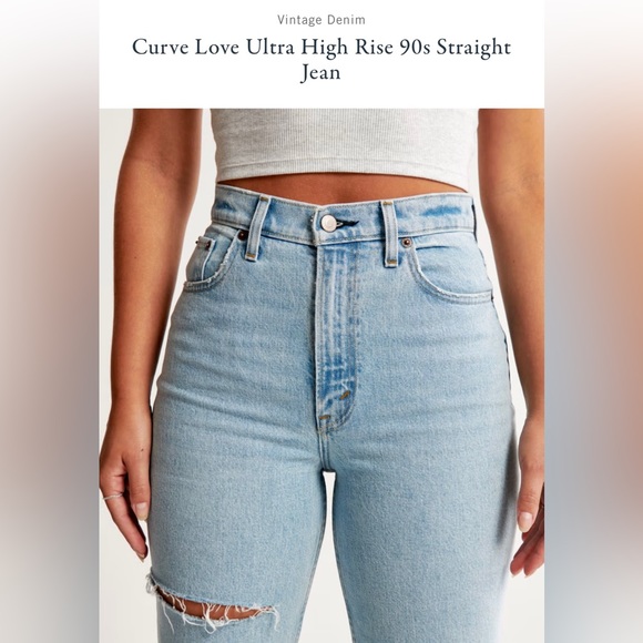 Abercrombie & Finch - Curve Love -Ultra High Rise 90’s Straight Leg Jean- - Picture 4 of 11